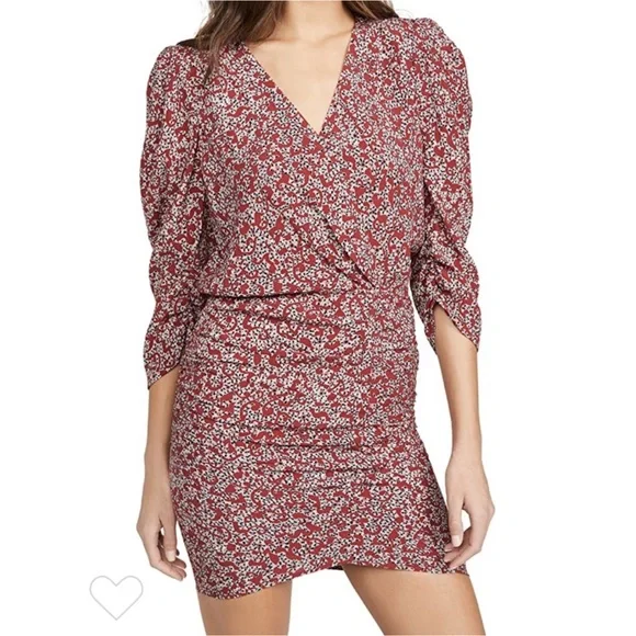 ba&sh Crystal Mini Dress in Cranberry Floral - Picture 5 of 16
